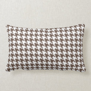 Chocolate Brown Houndstooth Lumbar Cushion