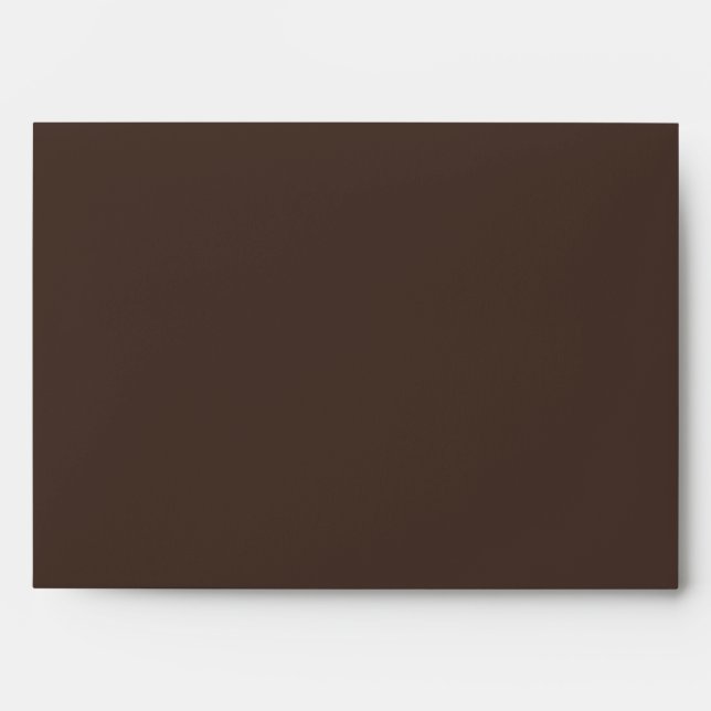 Chocolate Brown Ivory Wedding Return Address Envelope (Front)