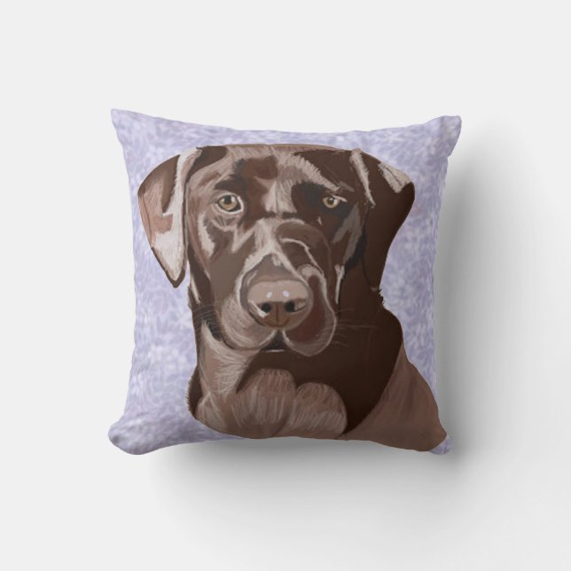 Chocolate Brown Labrador Cushion (Front)