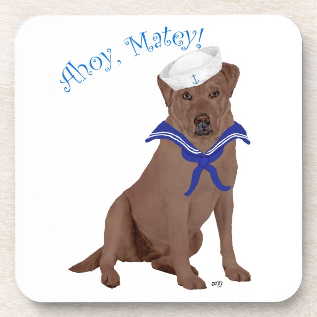Chocolate Brown Labrador Retriever Coaster (Front)
