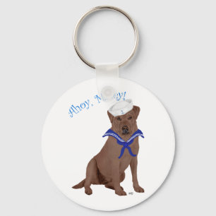 Chocolate Brown Labrador Retriever Key Ring