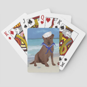 Chocolate Brown Labrador Retriever Playing Cards