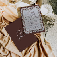 Chocolate Brown Lace Old Money Wedding Details