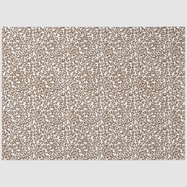 Chocolate Brown Leopard Print Tissue Paper (Front)