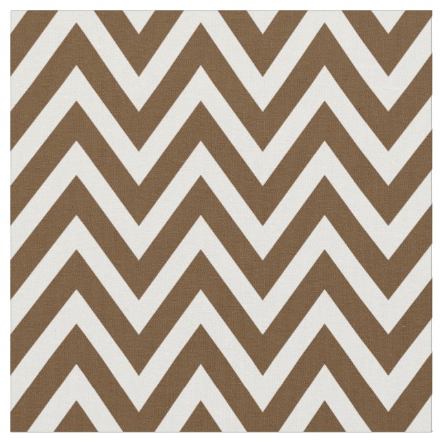 Chocolate Brown Modern Chevron Stripes Fabric (Close Up)