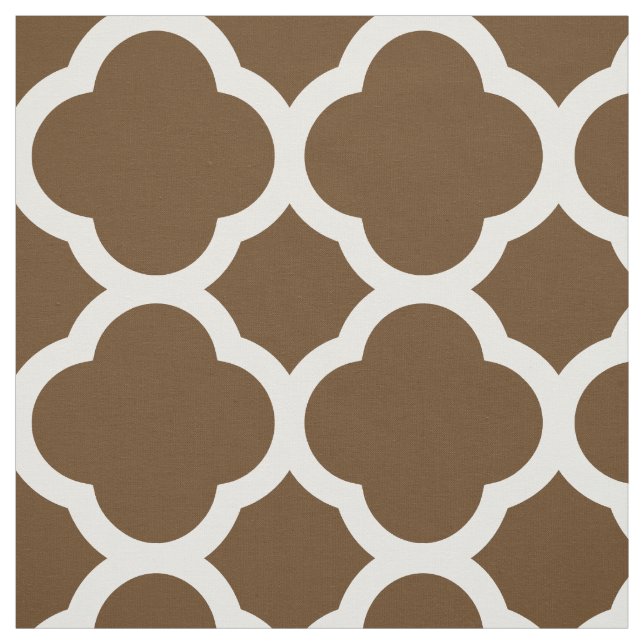 Chocolate Brown Modern Quatrefoil Large Scale Fabric (Swatch)
