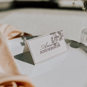 Chocolate Brown Old Money Wedding Place Cards
