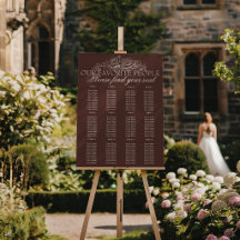 Chocolate Brown Old Money Wedding Seating Charts