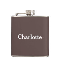 Chocolate Brown Personalised Flask