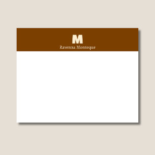 Chocolate Brown Personalized Name Letter Monogram Card