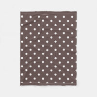 Chocolate Brown Polka Dot Fleece Blanket