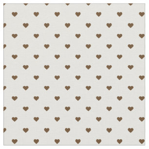 Chocolate Brown Polka Dot Hearts Fabric