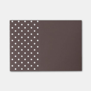 Chocolate Brown Polka Dot Post It Notes