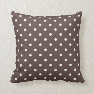 Chocolate Brown Polka Dot Throw Pillow