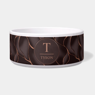 Chocolate Brown & Rose Gold Abstract Wave Pattern