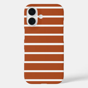 Chocolate Brown Stripes Design  iPhone 16 Case