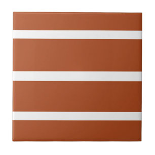 Chocolate Brown Stripes Design  Ceramic Tile