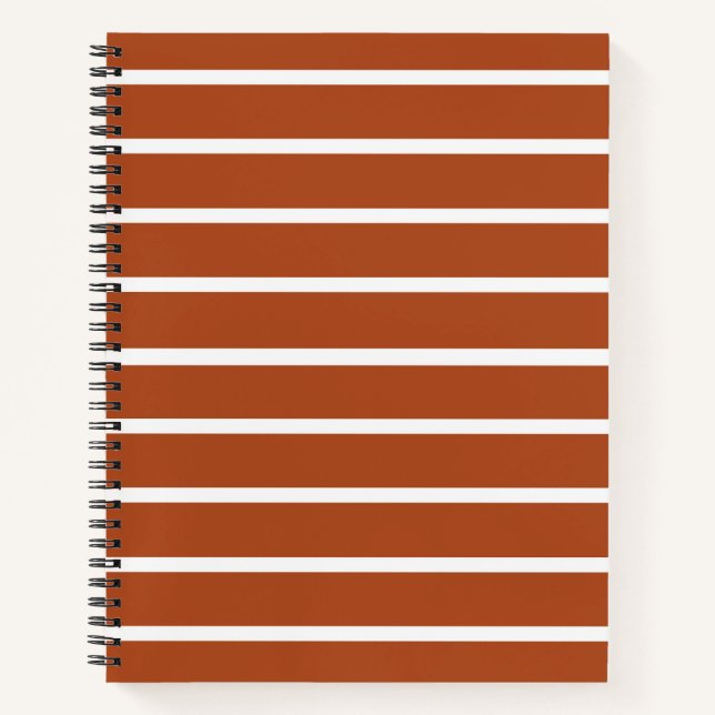 Chocolate Brown Stripes Design  Notebook (Front)