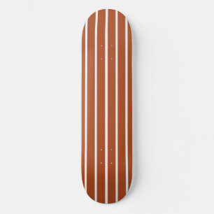 Chocolate Brown Stripes Design Skateboard