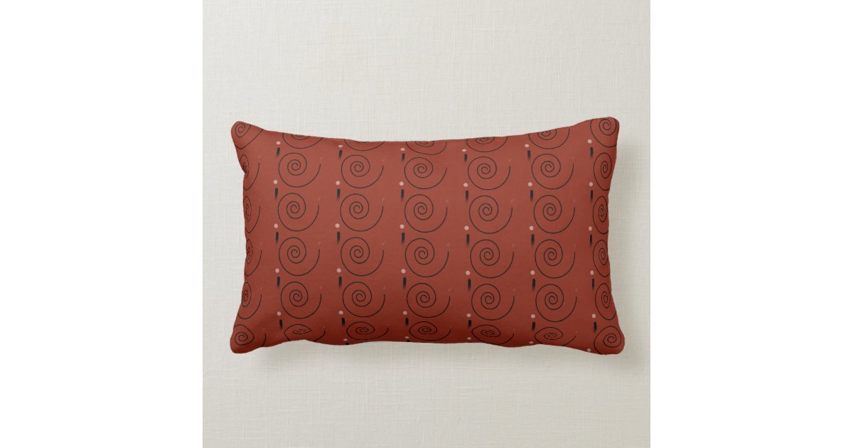 Chocolate Brown Swirls Dots Lumbar Throw Pillow Zazzle