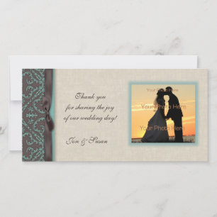Chocolate Brown Turquoise Photo Card