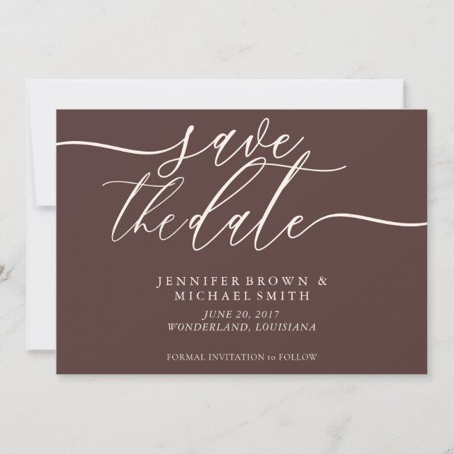 Chocolate Brown Wedding Save Date Photo Save The Date (Front)