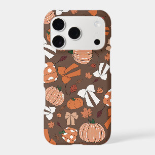 Chocolate Brown White and Orange Cute Pumpkin Bows