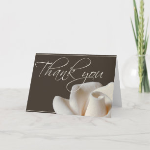 Chocolate brown winter white thank you card