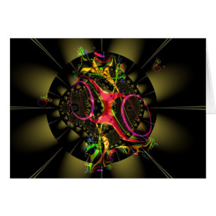 Chocolate Brown with Rainbow Fractal Art Design