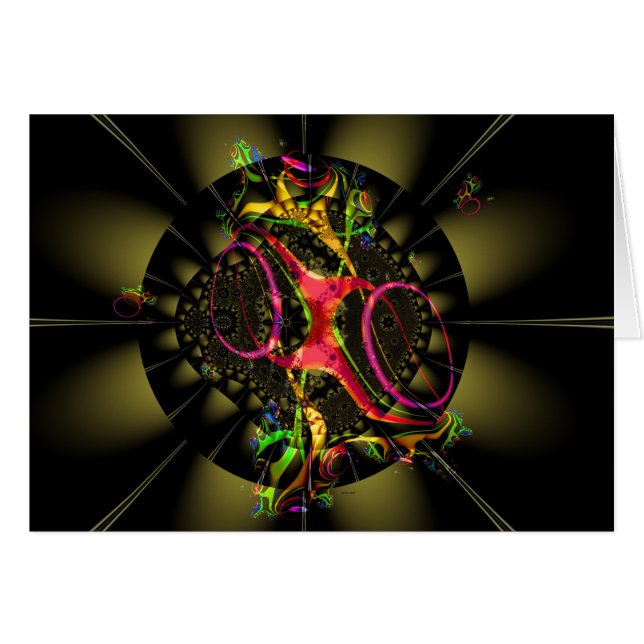 Chocolate Brown with Rainbow Fractal Art Design (Front Horizontal)