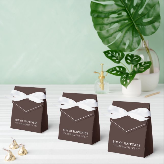 Chocolate Brown with White Text | Warm Luxe  Favour Box (Multiple)
