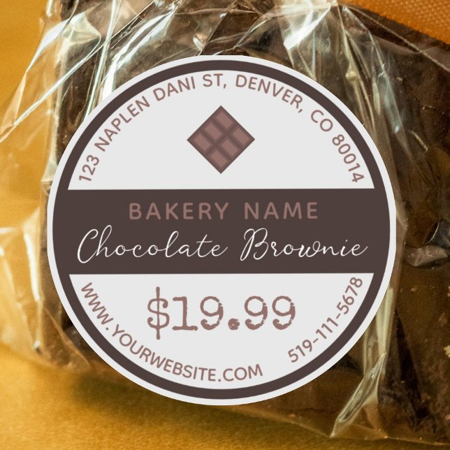Chocolate Brownie Bakery Round Sticker (Creator Uploaded)