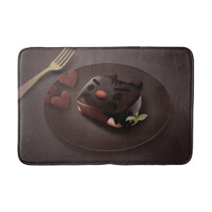 Chocolate Brownie Illustration Bath Mat