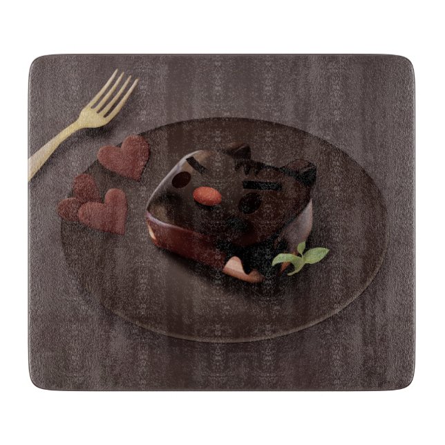 Chocolate Brownie Illustration Cutting Board (Front)