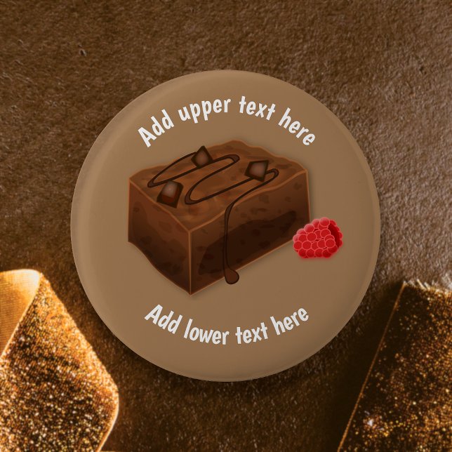 Chocolate Brownie Traybake - Choc Dessert slogan B 6 Cm Round Badge (Creator Uploaded)