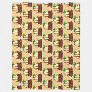 Chocolate Brownie With Vanilla Ice Cream Fleece Blanket