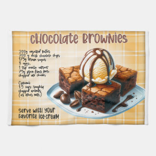 Chocolate Brownies Recipe Tea Towel