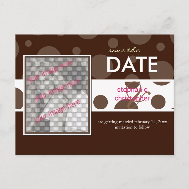 Chocolate bubbles/, Save the Date Photo postcards, Announcement Postcard (Front)