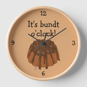 Chocolate Bundt O'Clock cake theme kitchen Large C Clock