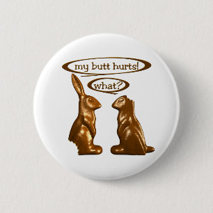 Chocolate bunnies 6 cm round badge