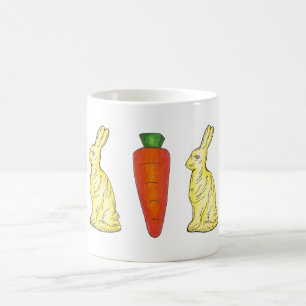 Chocolate Bunny and Carrot Easter Basket Candy Coffee Mug