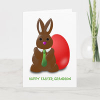 Chocolate Bunny Happy Easter Grandson