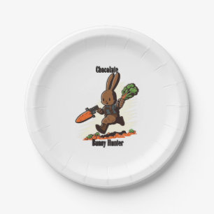 Chocolate Bunny Hunter Paper Plate