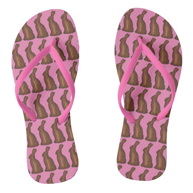 Chocolate Bunny Rabbit Easter Basket Candy Thongs (Footbed)
