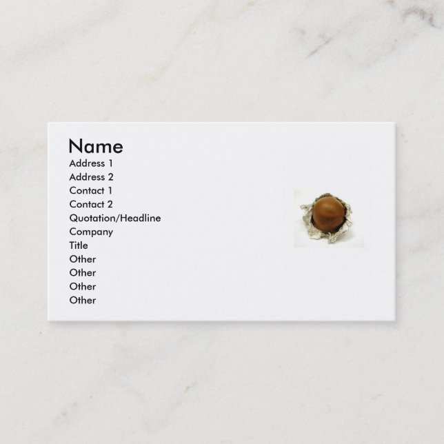 Chocolate Business Card (Front)