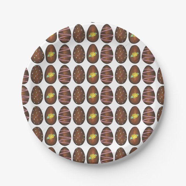 Chocolate Buttercream Easter Egg Creme Candy Paper Plate (Front)