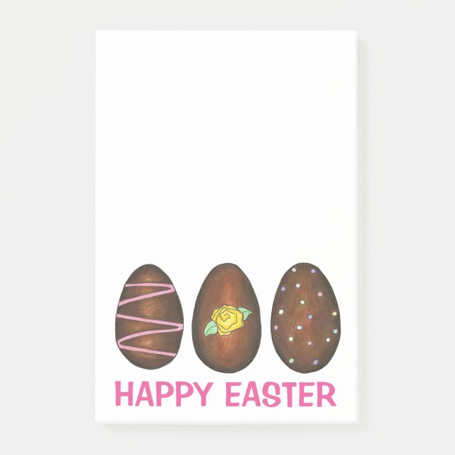 Chocolate Buttercream Eggs Easter Basket Candy Post-it Notes (Front)