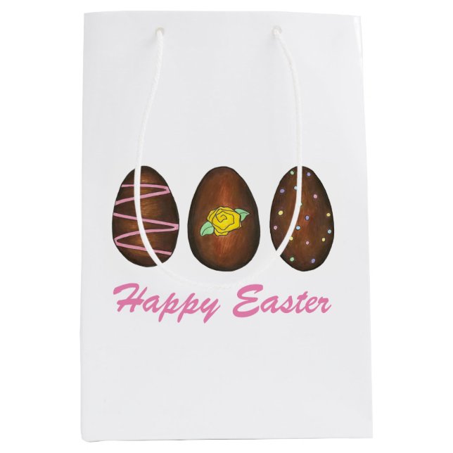 Chocolate Buttercream Happy Easter Egg Candy Medium Gift Bag (Front)