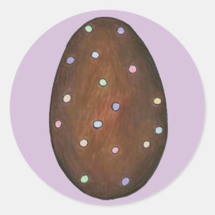 Chocolate Buttercream Polka Dot Easter Egg Candy Classic Round Sticker