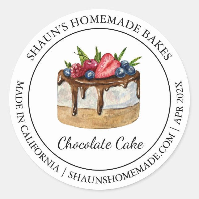 Chocolate Cake Baking Modern label (Front)